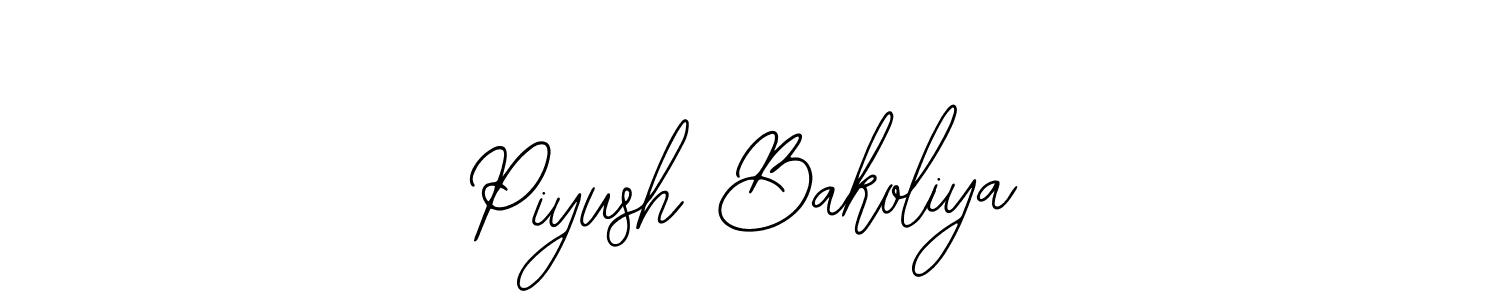if you are searching for the best signature style for your name Piyush Bakoliya. so please give up your signature search. here we have designed multiple signature styles  using Bearetta-2O07w. Piyush Bakoliya signature style 12 images and pictures png