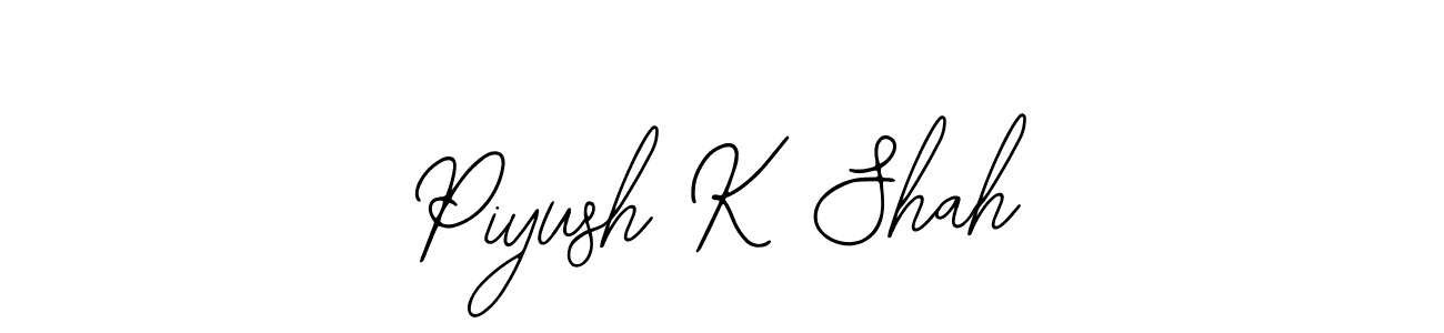 How to make Piyush K Shah signature? Bearetta-2O07w is a professional autograph style. Create handwritten signature for Piyush K Shah name. Piyush K Shah signature style 12 images and pictures png