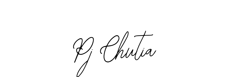 How to make Pj Chutia name signature. Use Bearetta-2O07w style for creating short signs online. This is the latest handwritten sign. Pj Chutia signature style 12 images and pictures png