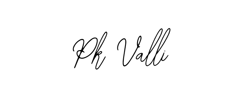 How to make Pk Valli name signature. Use Bearetta-2O07w style for creating short signs online. This is the latest handwritten sign. Pk Valli signature style 12 images and pictures png