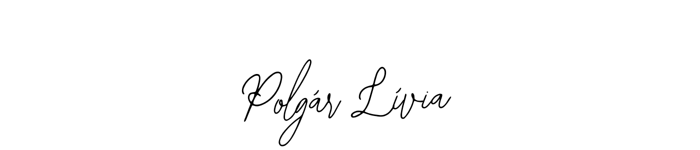 How to make Polgár Lívia name signature. Use Bearetta-2O07w style for creating short signs online. This is the latest handwritten sign. Polgár Lívia signature style 12 images and pictures png