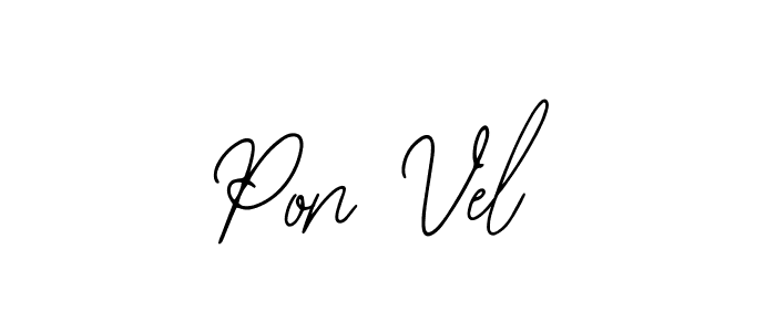 How to make Pon Vel name signature. Use Bearetta-2O07w style for creating short signs online. This is the latest handwritten sign. Pon Vel signature style 12 images and pictures png