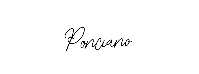 Use a signature maker to create a handwritten signature online. With this signature software, you can design (Bearetta-2O07w) your own signature for name Ponciano. Ponciano signature style 12 images and pictures png