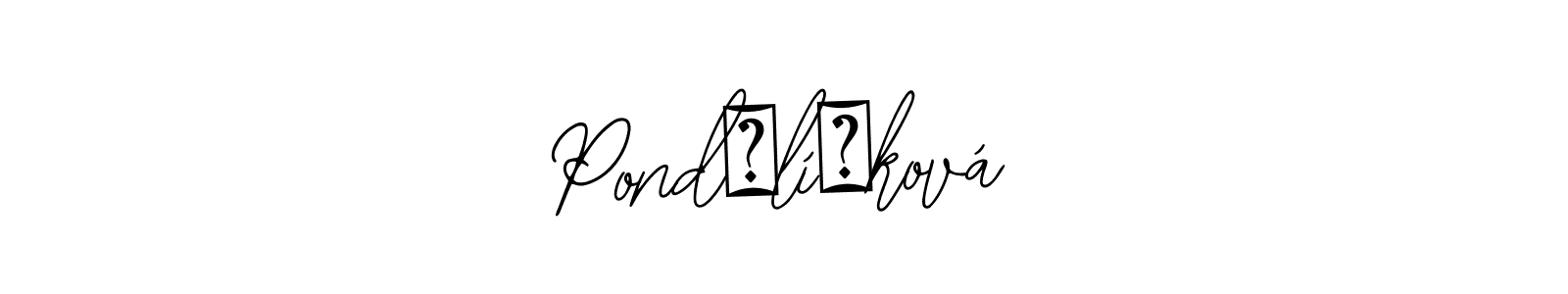 Similarly Bearetta-2O07w is the best handwritten signature design. Signature creator online .You can use it as an online autograph creator for name Pondělíčková. Pondělíčková signature style 12 images and pictures png