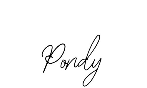 Use a signature maker to create a handwritten signature online. With this signature software, you can design (Bearetta-2O07w) your own signature for name Pondy. Pondy signature style 12 images and pictures png
