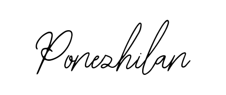 A timeless handwritten aesthetic for Ponezhilan. The Bearetta-2O07w font gives your signature a handcrafted feel with natural curves. Ponezhilan signature style 12 images and pictures png