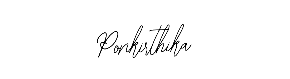 Use a signature maker to create a handwritten signature online. With this signature software, you can design (Bearetta-2O07w) your own signature for name Ponkirthika. Ponkirthika signature style 12 images and pictures png