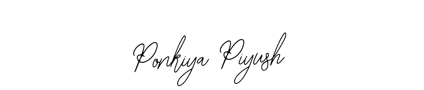 Ponkiya Piyush stylish signature style. Best Handwritten Sign (Bearetta-2O07w) for my name. Handwritten Signature Collection Ideas for my name Ponkiya Piyush. Ponkiya Piyush signature style 12 images and pictures png