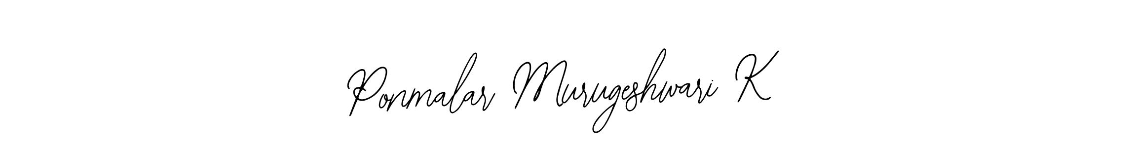 The best way (Bearetta-2O07w) to make a short signature is to pick only two or three words in your name. The name Ponmalar Murugeshwari K include a total of six letters. For converting this name. Ponmalar Murugeshwari K signature style 12 images and pictures png