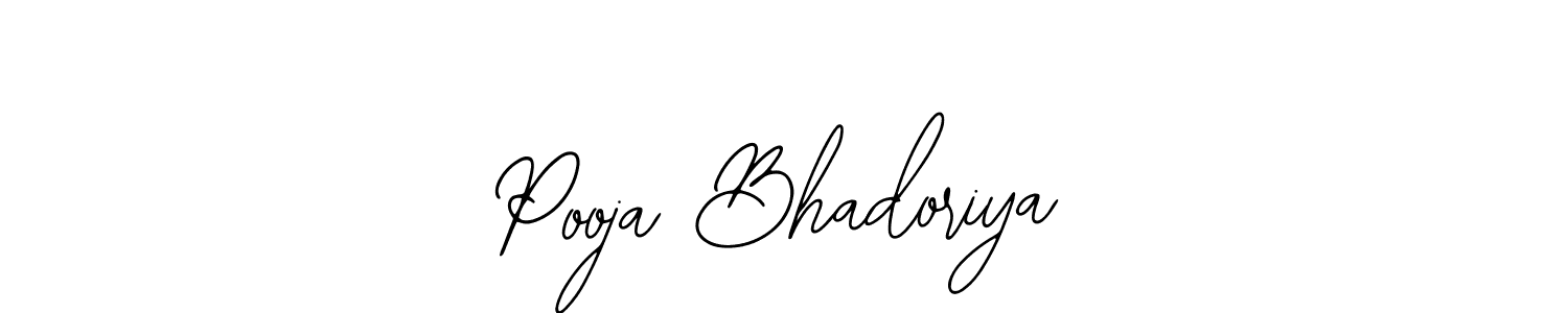 The best way (Bearetta-2O07w) to make a short signature is to pick only two or three words in your name. The name Pooja Bhadoriya include a total of six letters. For converting this name. Pooja Bhadoriya signature style 12 images and pictures png