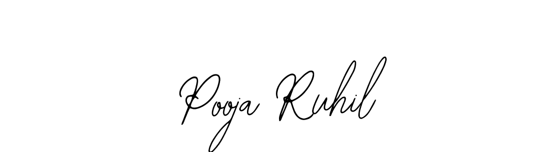 You should practise on your own different ways (Bearetta-2O07w) to write your name (Pooja Ruhil) in signature. don't let someone else do it for you. Pooja Ruhil signature style 12 images and pictures png