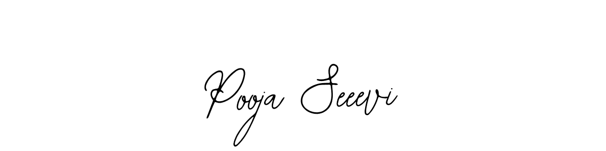 How to make Pooja Seeevi name signature. Use Bearetta-2O07w style for creating short signs online. This is the latest handwritten sign. Pooja Seeevi signature style 12 images and pictures png