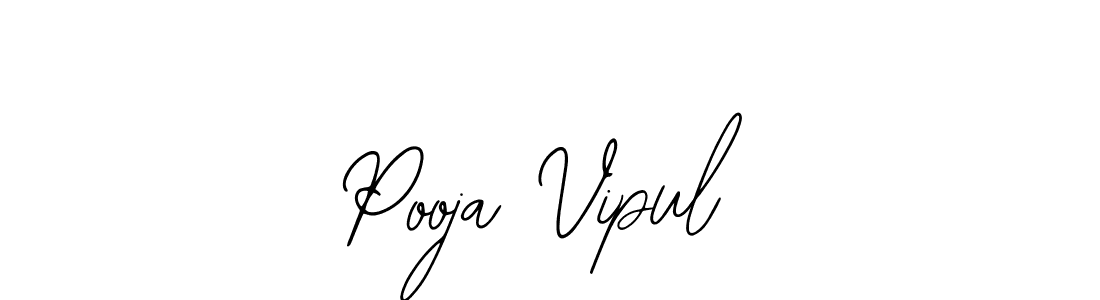 How to make Pooja Vipul name signature. Use Bearetta-2O07w style for creating short signs online. This is the latest handwritten sign. Pooja Vipul signature style 12 images and pictures png