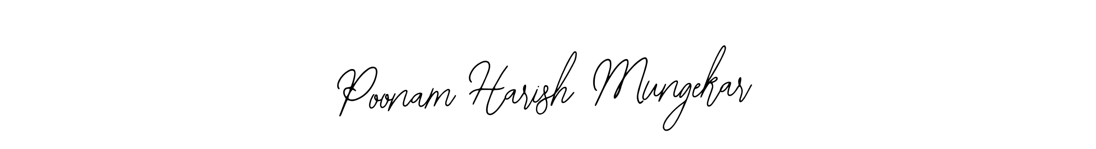 How to make Poonam Harish Mungekar name signature. Use Bearetta-2O07w style for creating short signs online. This is the latest handwritten sign. Poonam Harish Mungekar signature style 12 images and pictures png