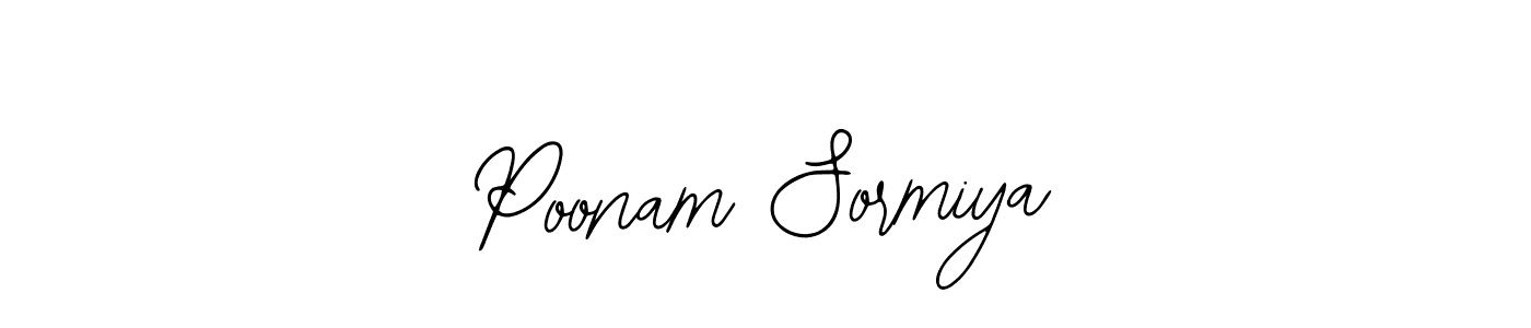 How to make Poonam Sormiya name signature. Use Bearetta-2O07w style for creating short signs online. This is the latest handwritten sign. Poonam Sormiya signature style 12 images and pictures png