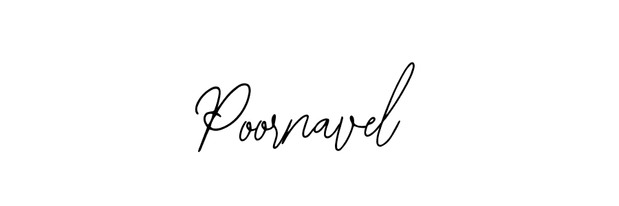 How to make Poornavel name signature. Use Bearetta-2O07w style for creating short signs online. This is the latest handwritten sign. Poornavel signature style 12 images and pictures png