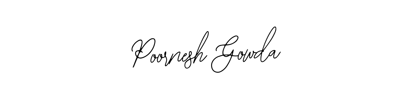 if you are searching for the best signature style for your name Poornesh Gowda. so please give up your signature search. here we have designed multiple signature styles  using Bearetta-2O07w. Poornesh Gowda signature style 12 images and pictures png