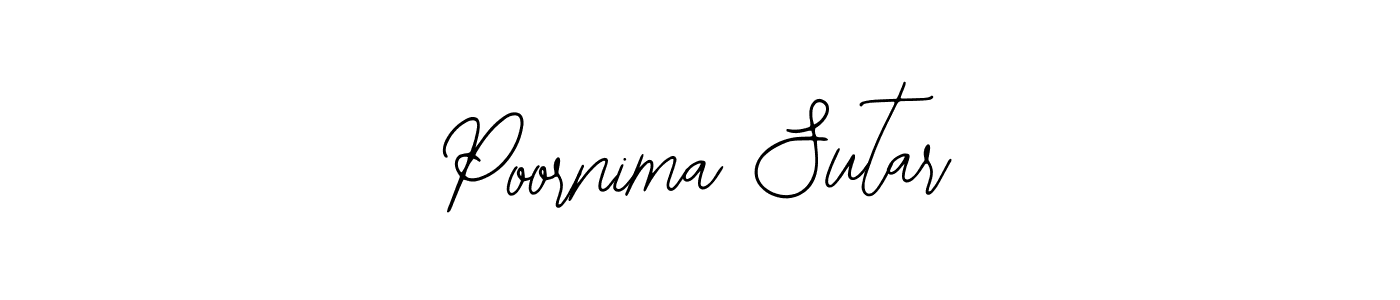 How to make Poornima Sutar name signature. Use Bearetta-2O07w style for creating short signs online. This is the latest handwritten sign. Poornima Sutar signature style 12 images and pictures png