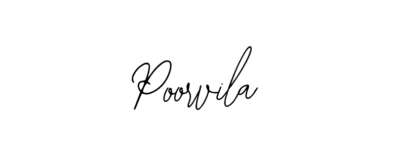 Design your own signature with our free online signature maker. With this signature software, you can create a handwritten (Bearetta-2O07w) signature for name Poorvila. Poorvila signature style 12 images and pictures png