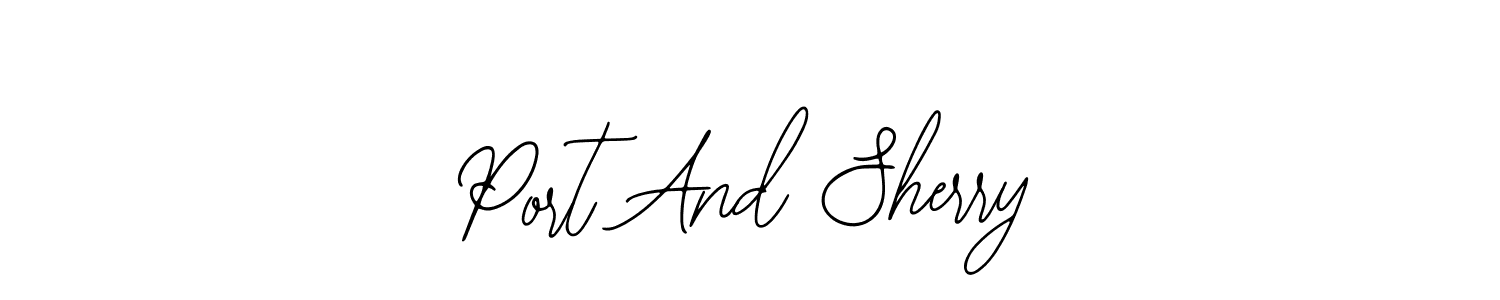 This is the best signature style for the Port And Sherry name. Also you like these signature font (Bearetta-2O07w). Mix name signature. Port And Sherry signature style 12 images and pictures png