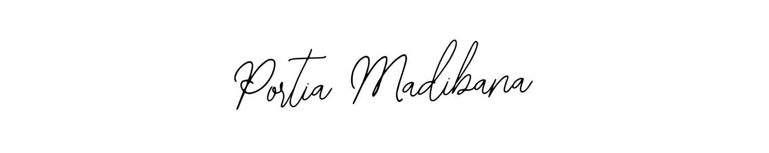 How to make Portia Madibana name signature. Use Bearetta-2O07w style for creating short signs online. This is the latest handwritten sign. Portia Madibana signature style 12 images and pictures png