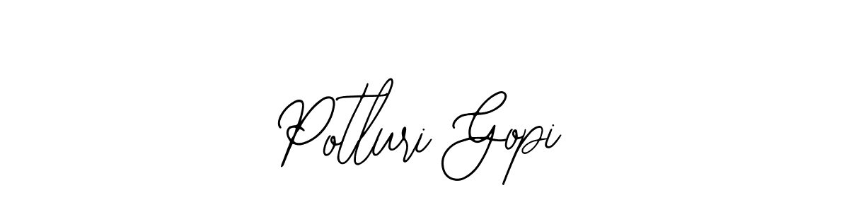 How to make Potluri Gopi name signature. Use Bearetta-2O07w style for creating short signs online. This is the latest handwritten sign. Potluri Gopi signature style 12 images and pictures png