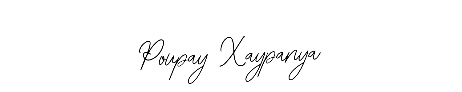 This is the best signature style for the Poupay Xaypanya name. Also you like these signature font (Bearetta-2O07w). Mix name signature. Poupay Xaypanya signature style 12 images and pictures png
