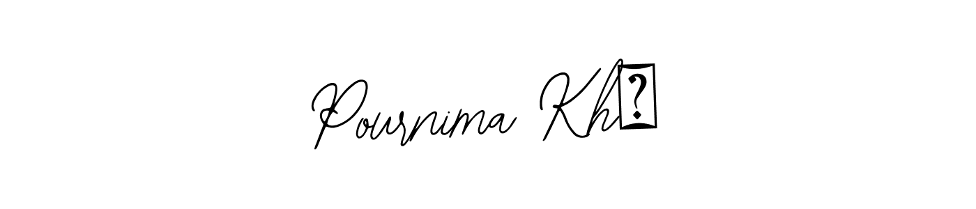 if you are searching for the best signature style for your name Pournima Kh❤. so please give up your signature search. here we have designed multiple signature styles  using Bearetta-2O07w. Pournima Kh❤ signature style 12 images and pictures png