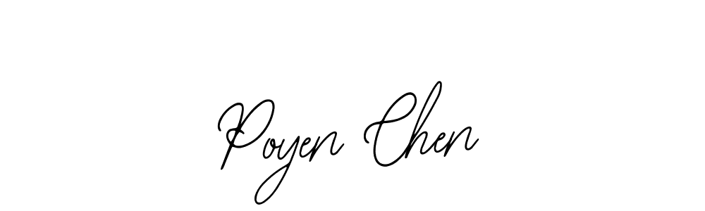 Bearetta-2O07w is a professional signature style that is perfect for those who want to add a touch of class to their signature. It is also a great choice for those who want to make their signature more unique. Get Poyen Chen name to fancy signature for free. Poyen Chen signature style 12 images and pictures png