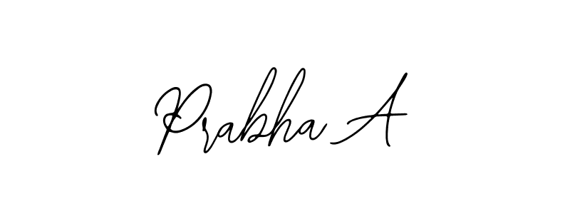 How to make Prabha A name signature. Use Bearetta-2O07w style for creating short signs online. This is the latest handwritten sign. Prabha A signature style 12 images and pictures png