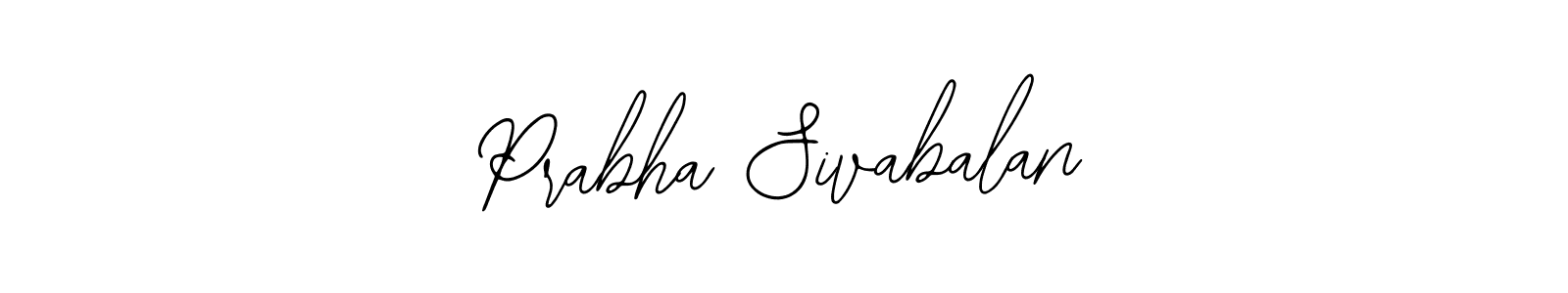 The best way (Bearetta-2O07w) to make a short signature is to pick only two or three words in your name. The name Prabha Sivabalan include a total of six letters. For converting this name. Prabha Sivabalan signature style 12 images and pictures png