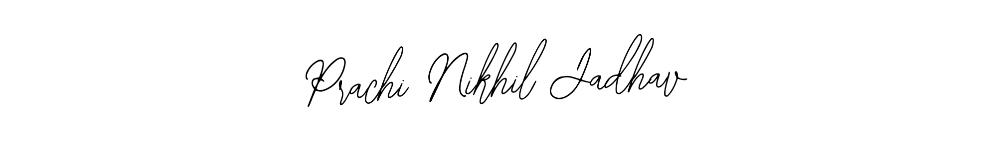 The best way (Bearetta-2O07w) to make a short signature is to pick only two or three words in your name. The name Prachi Nikhil Jadhav include a total of six letters. For converting this name. Prachi Nikhil Jadhav signature style 12 images and pictures png