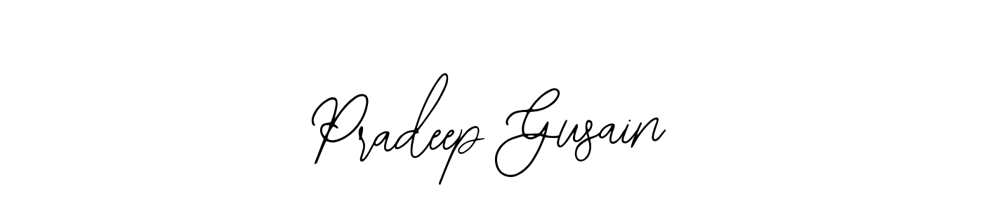How to make Pradeep Gusain name signature. Use Bearetta-2O07w style for creating short signs online. This is the latest handwritten sign. Pradeep Gusain signature style 12 images and pictures png