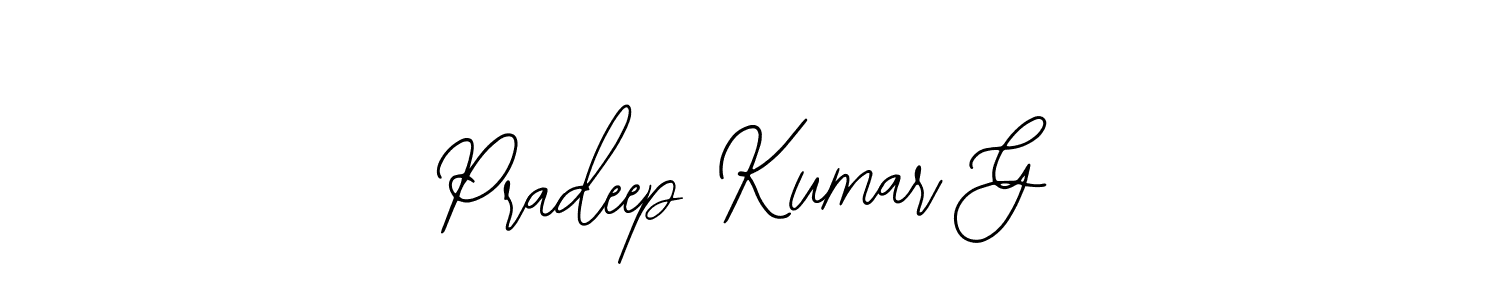 You should practise on your own different ways (Bearetta-2O07w) to write your name (Pradeep Kumar G) in signature. don't let someone else do it for you. Pradeep Kumar G signature style 12 images and pictures png