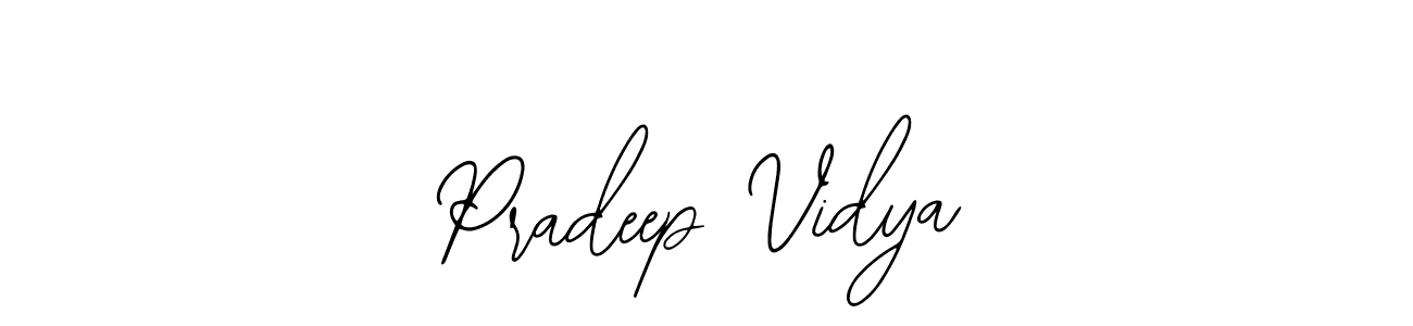 if you are searching for the best signature style for your name Pradeep Vidya. so please give up your signature search. here we have designed multiple signature styles  using Bearetta-2O07w. Pradeep Vidya signature style 12 images and pictures png