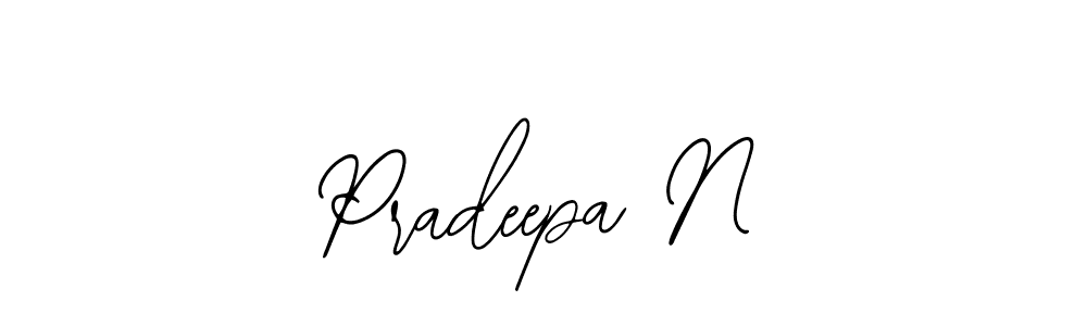 This is the best signature style for the Pradeepa N name. Also you like these signature font (Bearetta-2O07w). Mix name signature. Pradeepa N signature style 12 images and pictures png