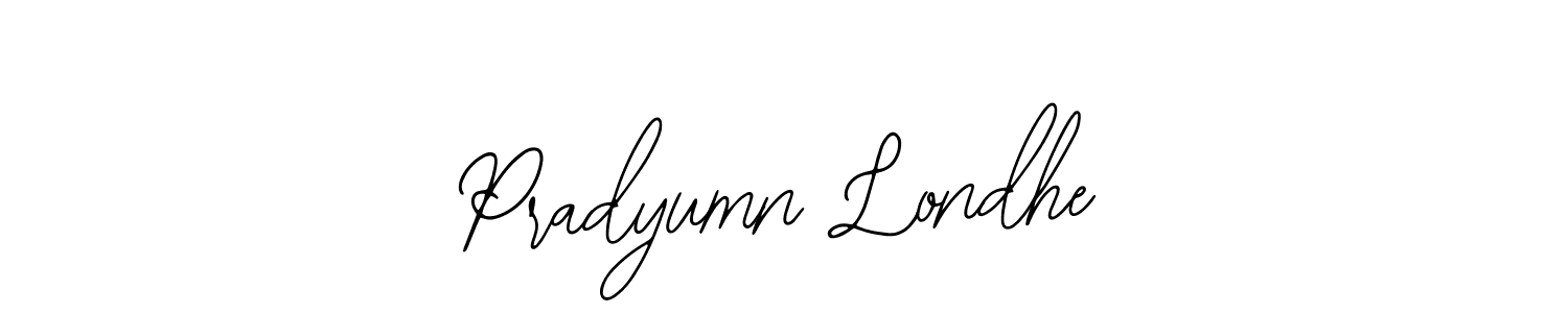 How to make Pradyumn Londhe name signature. Use Bearetta-2O07w style for creating short signs online. This is the latest handwritten sign. Pradyumn Londhe signature style 12 images and pictures png