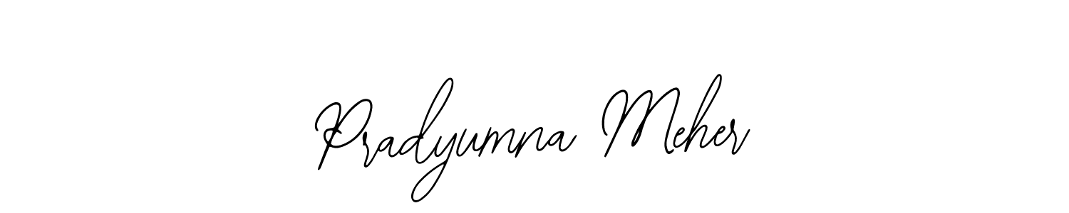 How to Draw Pradyumna Meher signature style? Bearetta-2O07w is a latest design signature styles for name Pradyumna Meher. Pradyumna Meher signature style 12 images and pictures png