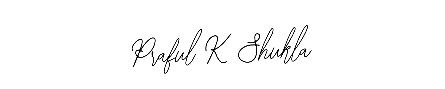 How to make Praful K Shukla name signature. Use Bearetta-2O07w style for creating short signs online. This is the latest handwritten sign. Praful K Shukla signature style 12 images and pictures png