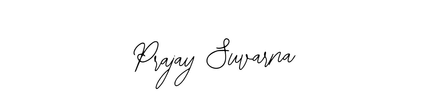 You should practise on your own different ways (Bearetta-2O07w) to write your name (Prajay Suvarna) in signature. don't let someone else do it for you. Prajay Suvarna signature style 12 images and pictures png