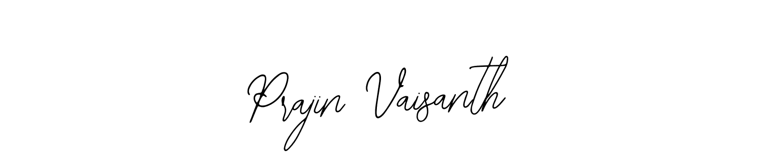 How to make Prajin Vaisanth name signature. Use Bearetta-2O07w style for creating short signs online. This is the latest handwritten sign. Prajin Vaisanth signature style 12 images and pictures png
