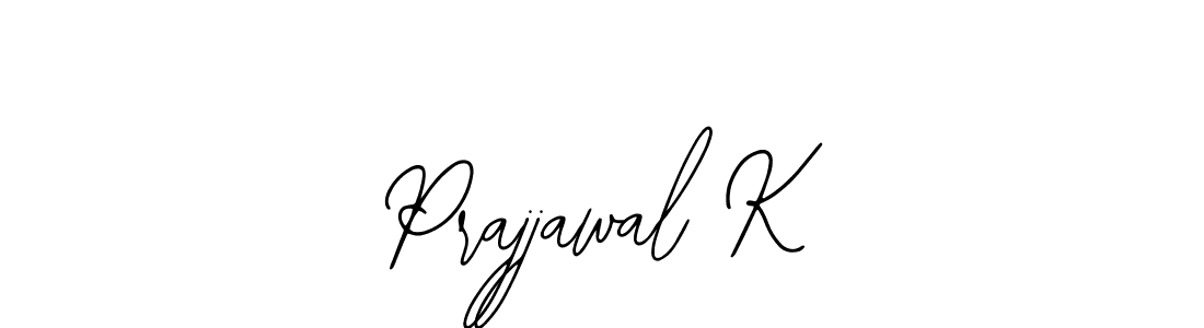 The best way (Bearetta-2O07w) to make a short signature is to pick only two or three words in your name. The name Prajjawal K include a total of six letters. For converting this name. Prajjawal K signature style 12 images and pictures png
