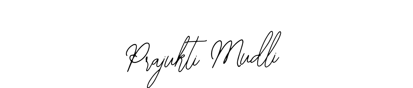 How to make Prajukti Mudli name signature. Use Bearetta-2O07w style for creating short signs online. This is the latest handwritten sign. Prajukti Mudli signature style 12 images and pictures png