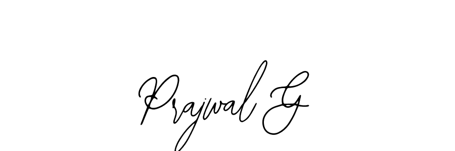 How to make Prajwal G name signature. Use Bearetta-2O07w style for creating short signs online. This is the latest handwritten sign. Prajwal G signature style 12 images and pictures png