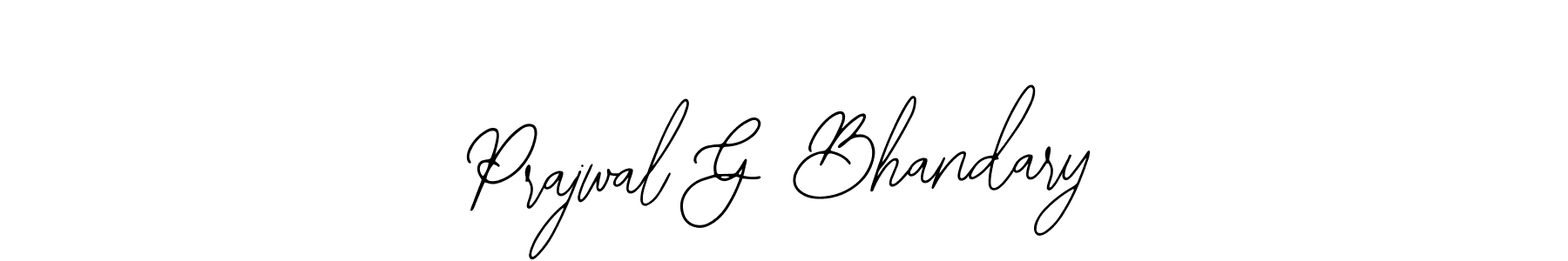You should practise on your own different ways (Bearetta-2O07w) to write your name (Prajwal G Bhandary) in signature. don't let someone else do it for you. Prajwal G Bhandary signature style 12 images and pictures png