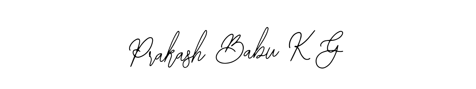 Use a signature maker to create a handwritten signature online. With this signature software, you can design (Bearetta-2O07w) your own signature for name Prakash Babu K G. Prakash Babu K G signature style 12 images and pictures png