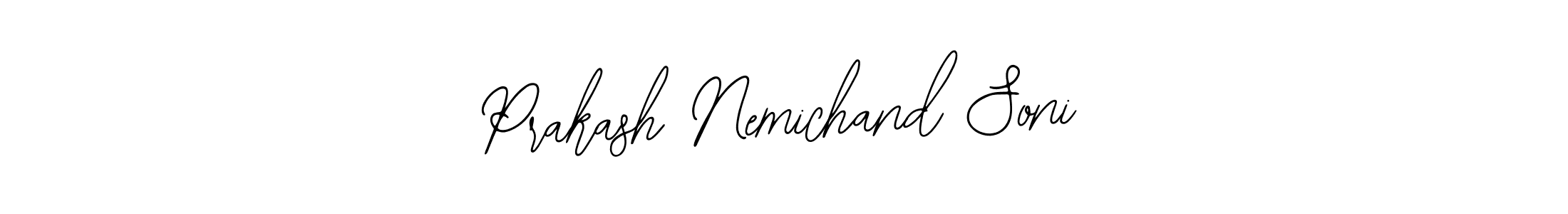 The best way (Bearetta-2O07w) to make a short signature is to pick only two or three words in your name. The name Prakash Nemichand Soni include a total of six letters. For converting this name. Prakash Nemichand Soni signature style 12 images and pictures png