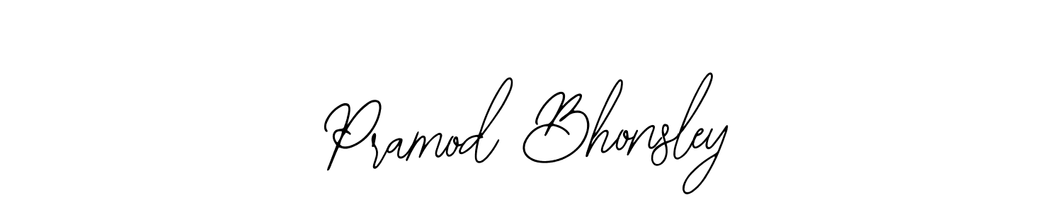 How to make Pramod Bhonsley name signature. Use Bearetta-2O07w style for creating short signs online. This is the latest handwritten sign. Pramod Bhonsley signature style 12 images and pictures png