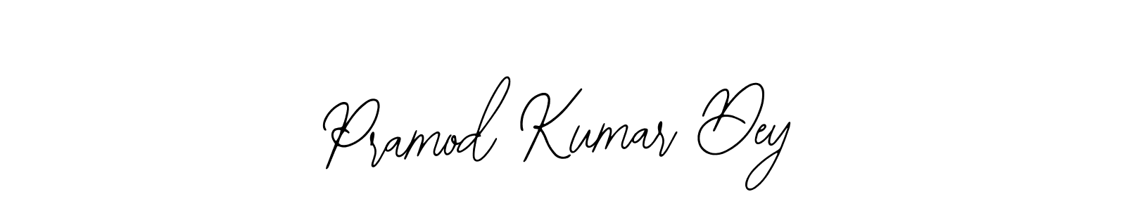 The best way (Bearetta-2O07w) to make a short signature is to pick only two or three words in your name. The name Pramod Kumar Dey include a total of six letters. For converting this name. Pramod Kumar Dey signature style 12 images and pictures png