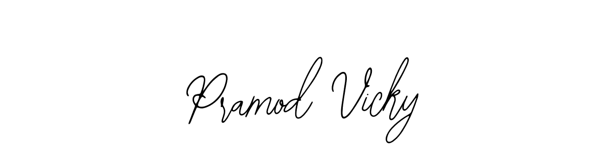 How to make Pramod Vicky name signature. Use Bearetta-2O07w style for creating short signs online. This is the latest handwritten sign. Pramod Vicky signature style 12 images and pictures png
